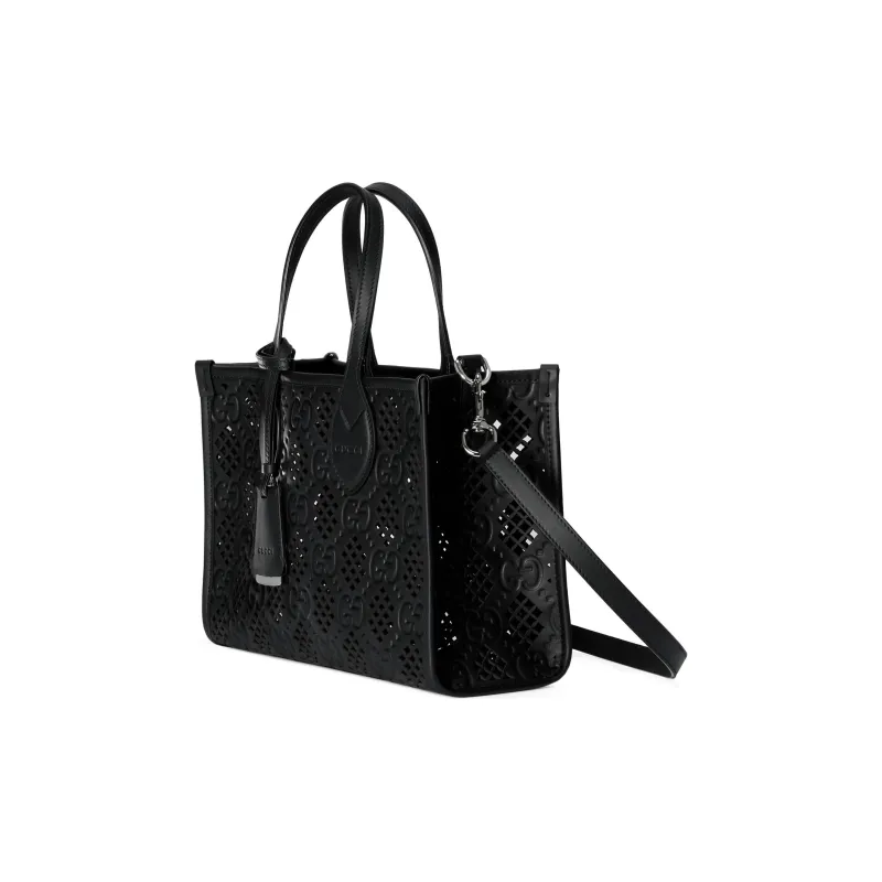 GUCCI Ophidia Leather Tote Bag, Shopping Bag, Handbag Small Size Women's Black-2