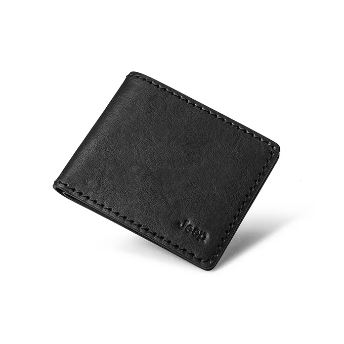 Jeep Soft Top Grain Cow Leather Leather Clip Wallet Regular Men's Black-3