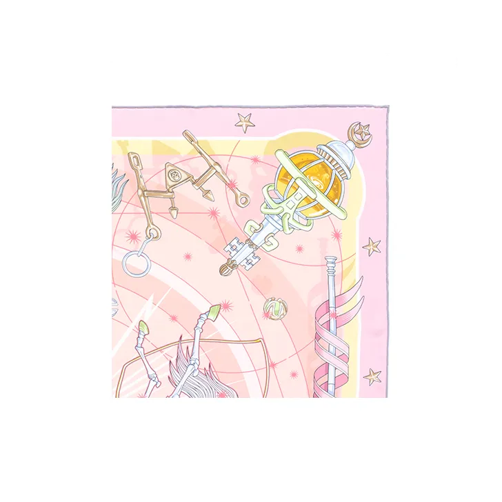 HERMES Square Scarf Choral Song Of Stars Silk Scarves Women's Pink-3