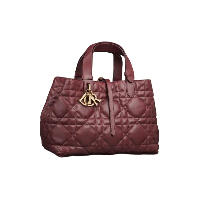DIOR Calfskin One Shoulder Handbags Medium Size Women's Burgundy-1