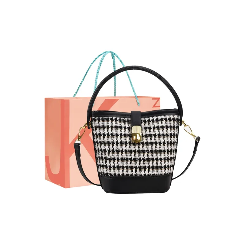 JANE KLAIN Fabric With PU Bucket Bag Handbag Shoulder Bag Crossbody Bag Armhole Bag Regular Women's Black/Blue/Brown-0