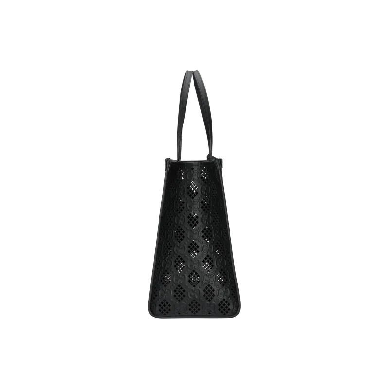 GUCCI Ophidia Leather Tote Bag Shopping Bag Handbag Medium Size Women's Black-3