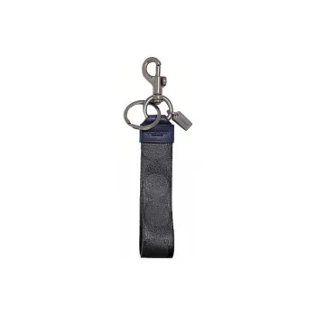 COACH Bag Charm Canvas Leather Bag Accessories Unisex Black