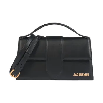 Jacquemus Leather Baguette Bag, Small Square Bag, Shoulder Bag, Crossbody Bag, Handbag Women's Black