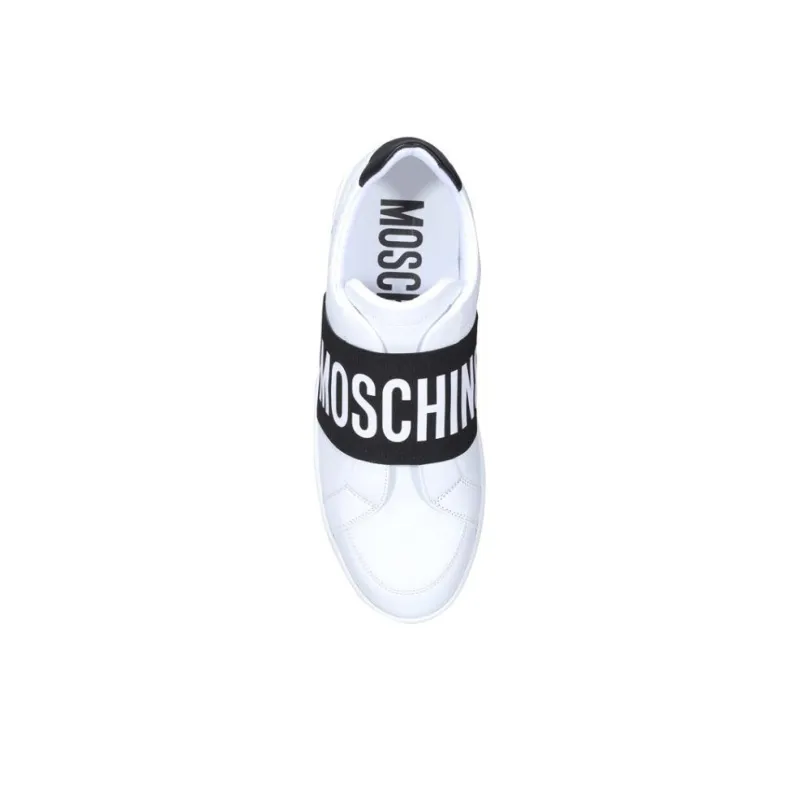MOSCHINO Low Top Stylish Skateboarding Shoes Men's White-4