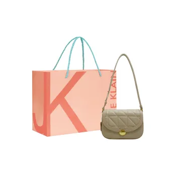 JANE KLAIN Genuine Leather Shoulder Bag Small Square Bag Shoulder Bag Crossbody Bag Medium Size Women's White/Salt Card