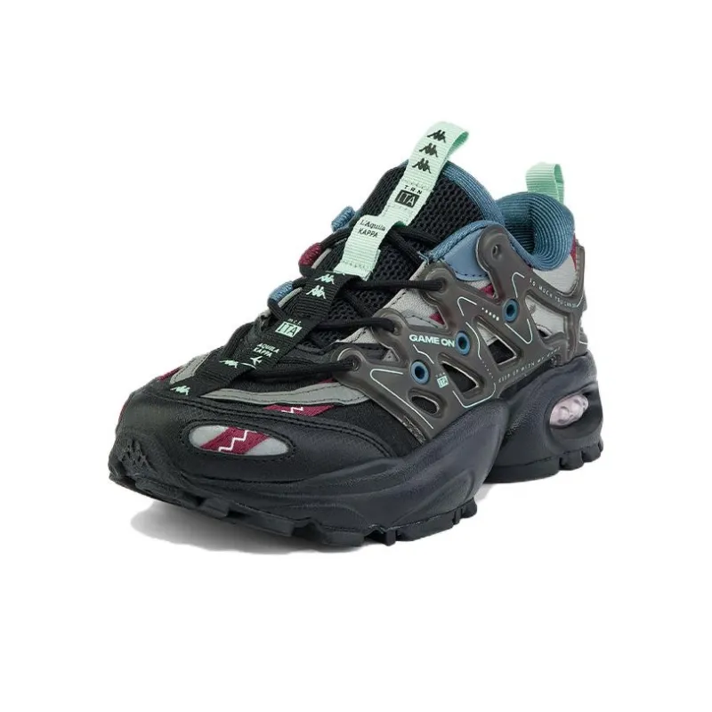 Kappa Cushioning, Slip Resistant, Abrasion Resistant Coverage Low Top Chunky Sneakers Unisex Black-2