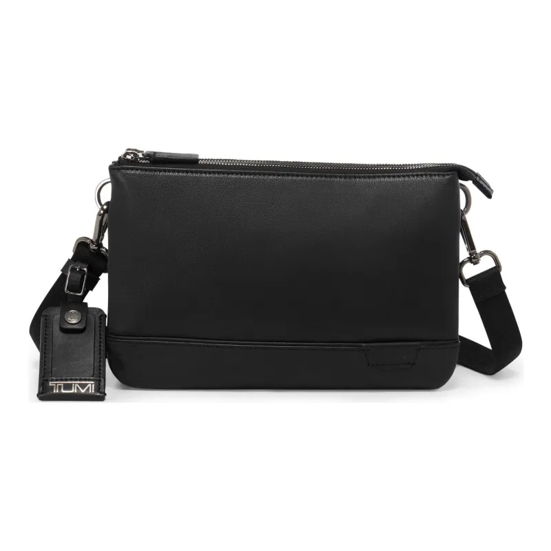 TUMI Leather One Shoulder Crossbody Clutches Men's Black-0