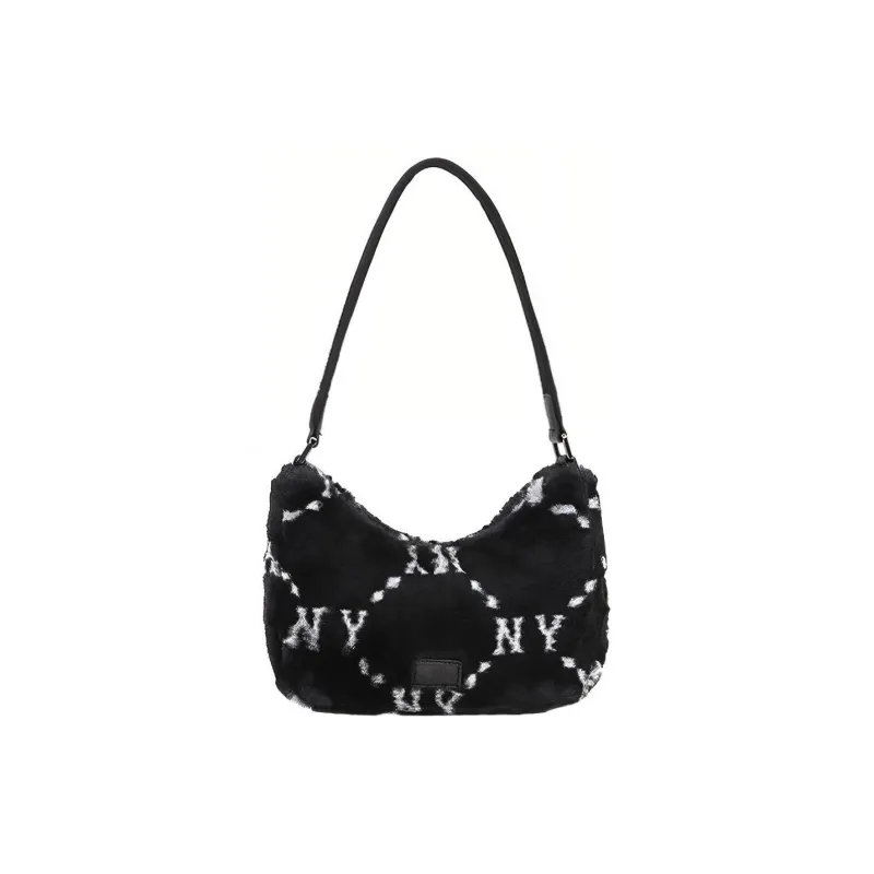 MLB Plush Shoulder Bag Handbags Shoulder Bags Unisex Black-2