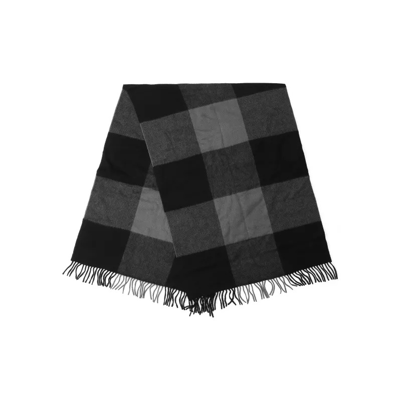 COACH Knit Scarves Unisex Black Gray Color-1