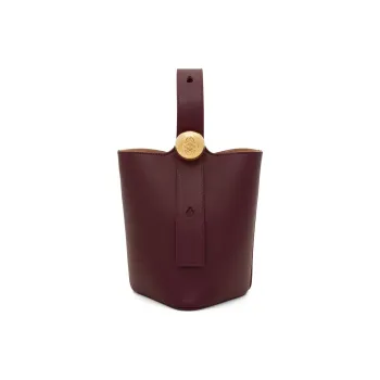 LOEWE Soft Cow Leather Bucket Bags Shoulder Bag Crossbody Bag Handbag Mini Women's Burgundy