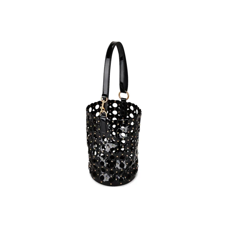 SAINT LAURENT Patent Leather Calfskin Bucket Bags Crossbody Bag Shoulder Bag Women's Black-3