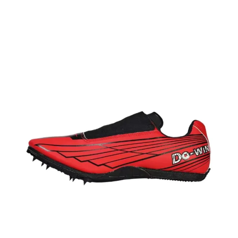 DO WIN Slip Resistant Low Top Running Shoes Unisex Black Red-0