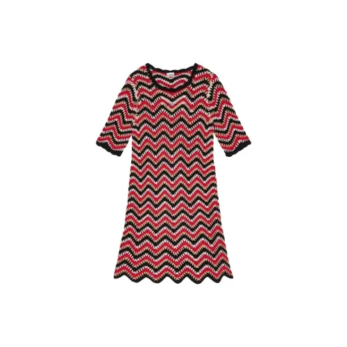 GANNI Short-Sleeved Dresses Women's Race Red