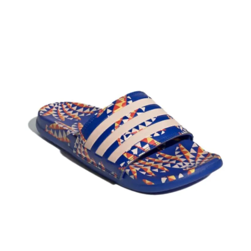 Adidas Adilette Comfort Sandals Bold Blue Bliss Orange Women's-1