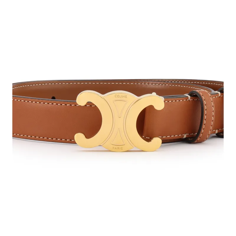 CELINE Medium Triomphe Belt In Natural Calfskin-2