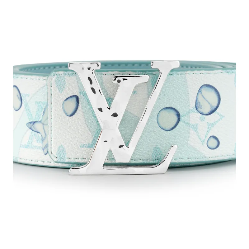LOUIS VUITTON Cow Leather Belts Unisex Mint Green Width  4cm-2