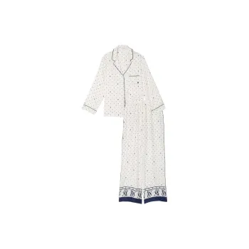 Victoria's Secret Pajama Set Women's White Polka Dot
