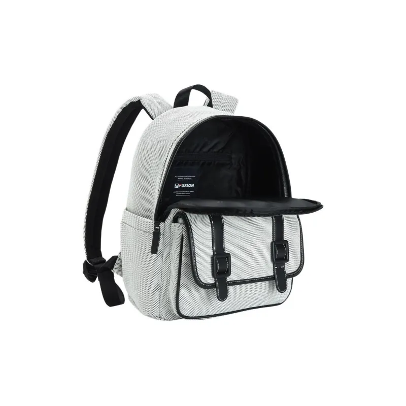 FILA FUSION PU, Textile Mixture Backpack Small Size Women's Black-3