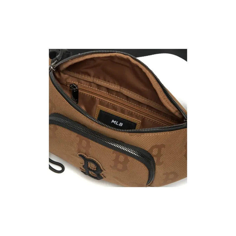 MLB Artificial Leather Sling Bag Shoulder Bag Crossbody Bag Regular Unisex Coffee-4