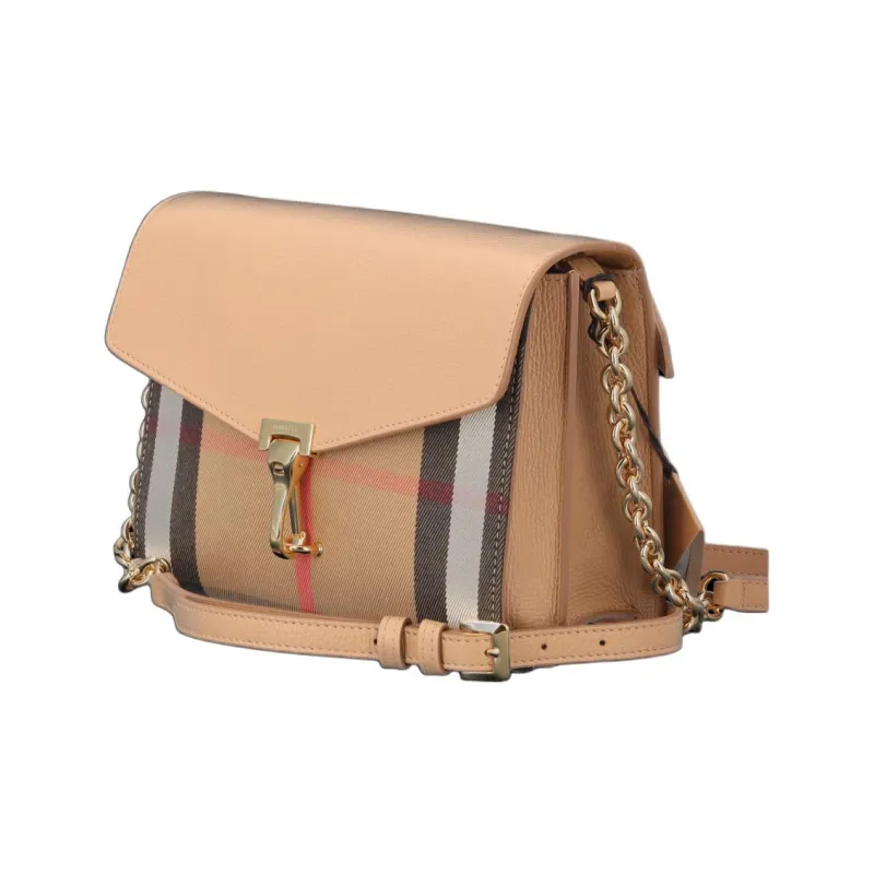 Burberry Leather Small Square Bag Crossbody Bag Shoulder Bag Small Size Women's Camel Multicolor-1