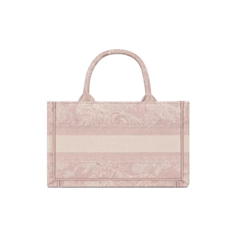 DIOR BookTote Embroidery Shoulder Bag Crossbody Bag Handbag Mini Women's Pink-4