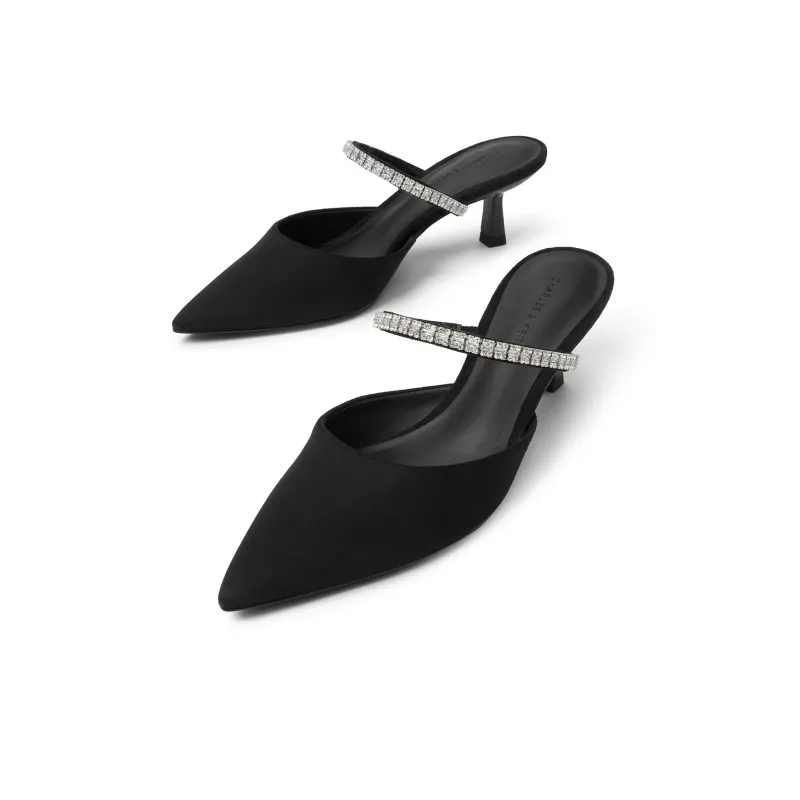 CHARLES&KEITH Composite Sole Closed Toe Slippers 6cm Women's-2