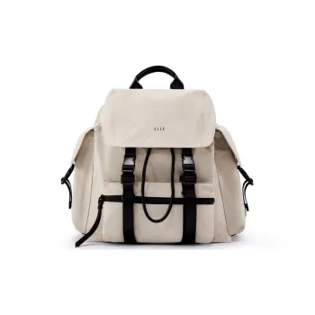 ELLE Nylon Travel Lightweight Multifunction City Lightweight Backpack Large Size Women's Black/Yellow/Gray