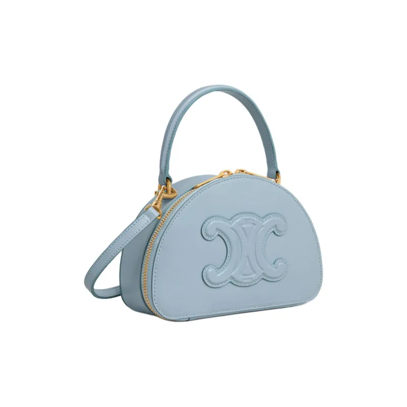 CELINE Calfskin Crescent Bag Shoulder Bag Crossbody Bag Handbag Mini Women's Light Blue-1