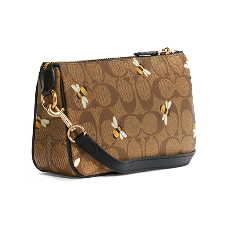 COACH Nolita Canvas Pochette, Shoulder Bag, Clutch Trumpets Women's Khaki-1