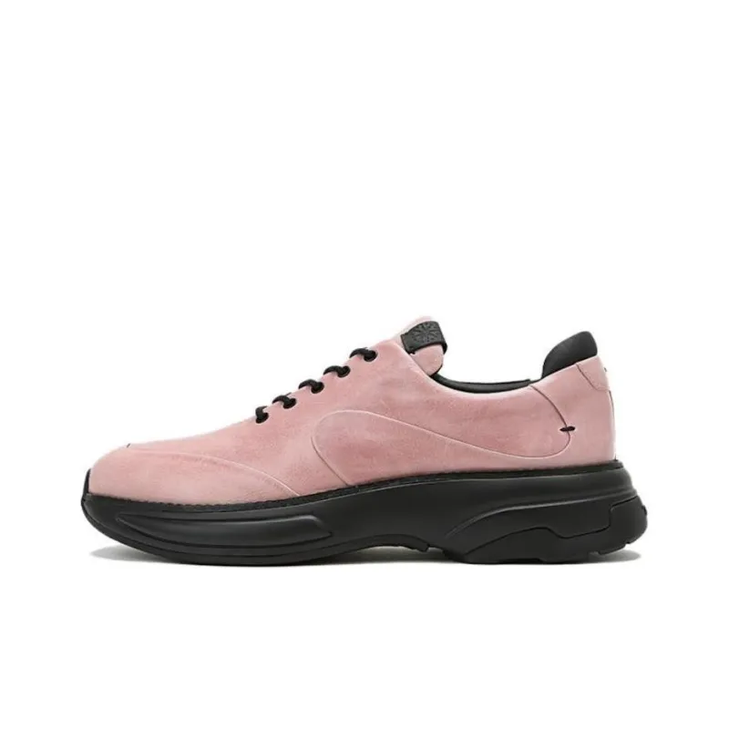 TSUBO GT Waxed Nappa Anti-Slip Wear-Resistant Low-Top Casual Shoes Unisex Pink-0