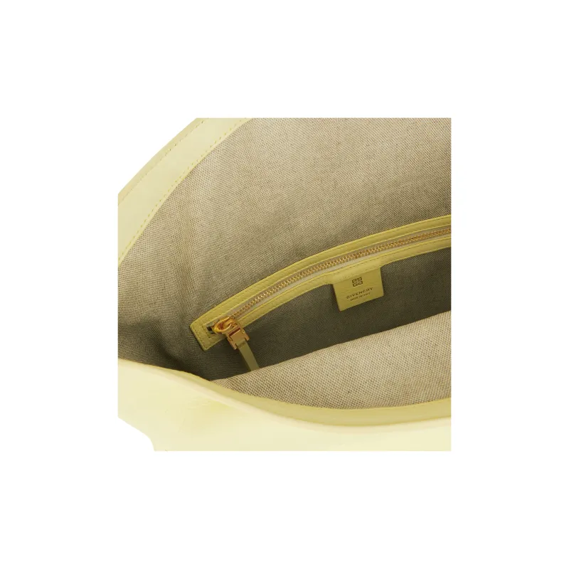 Givenchy Voyou Cow Leather Handbag, Shoulder Bag Women's Soft Yellow-3