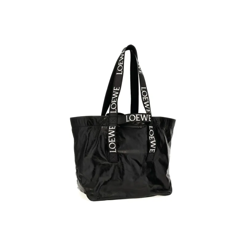 LOEWE Cow Leather Tote Bag Shopping Bag Handbag Unisex Black-1