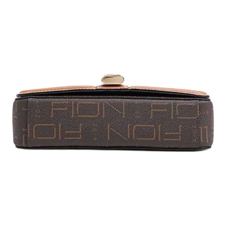 FION PVC One Shoulder Small Square Crossbody Bag Trumpets Women's Coffee & Camel-5