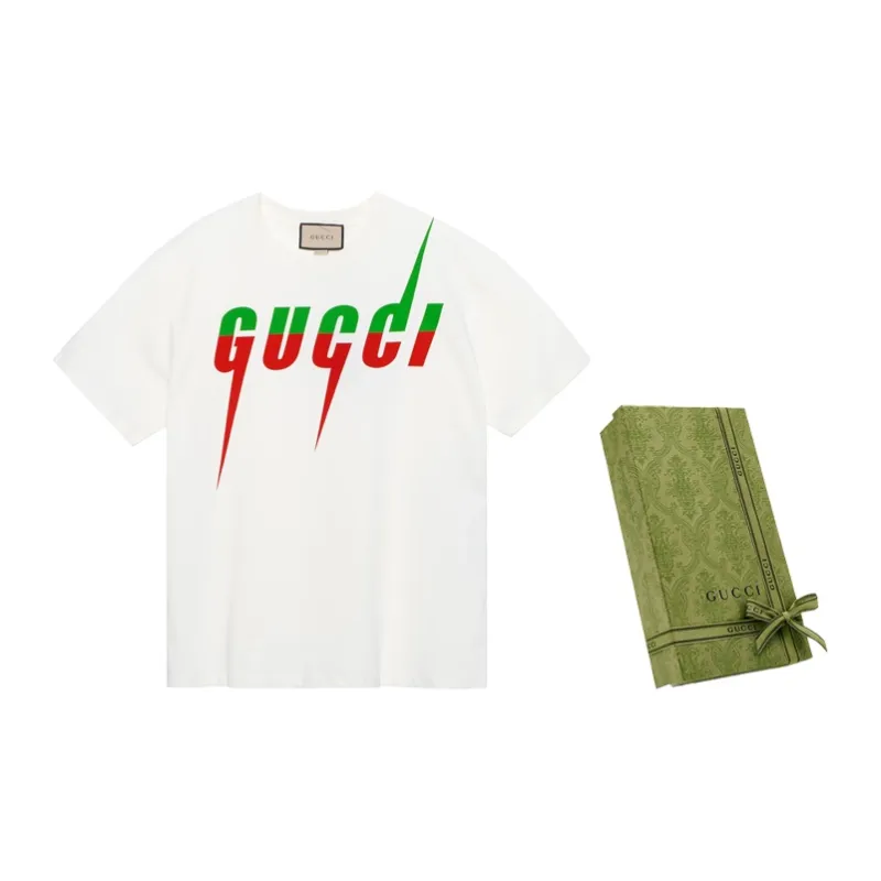 GUCCI Men's Cotton Blade T-shirt White-3