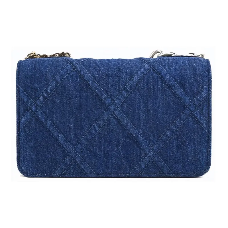 CHANEL 19BagWOC Denim Chain Bag Wallet Women's Dark Blue-1