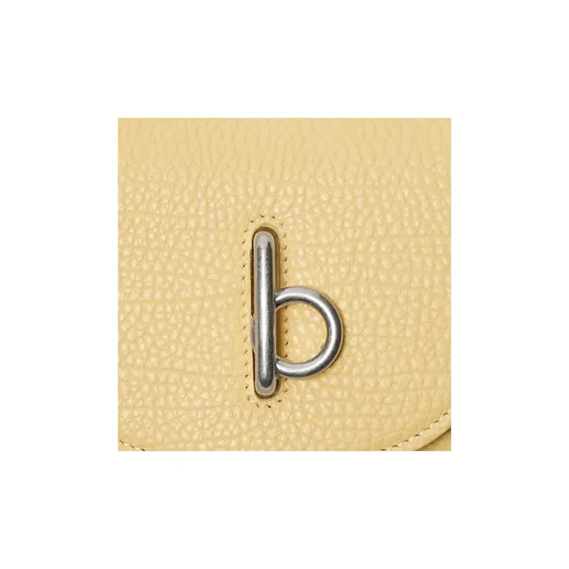 Burberry Calfskin Wallet Women's Yellow Narcissus Color-3