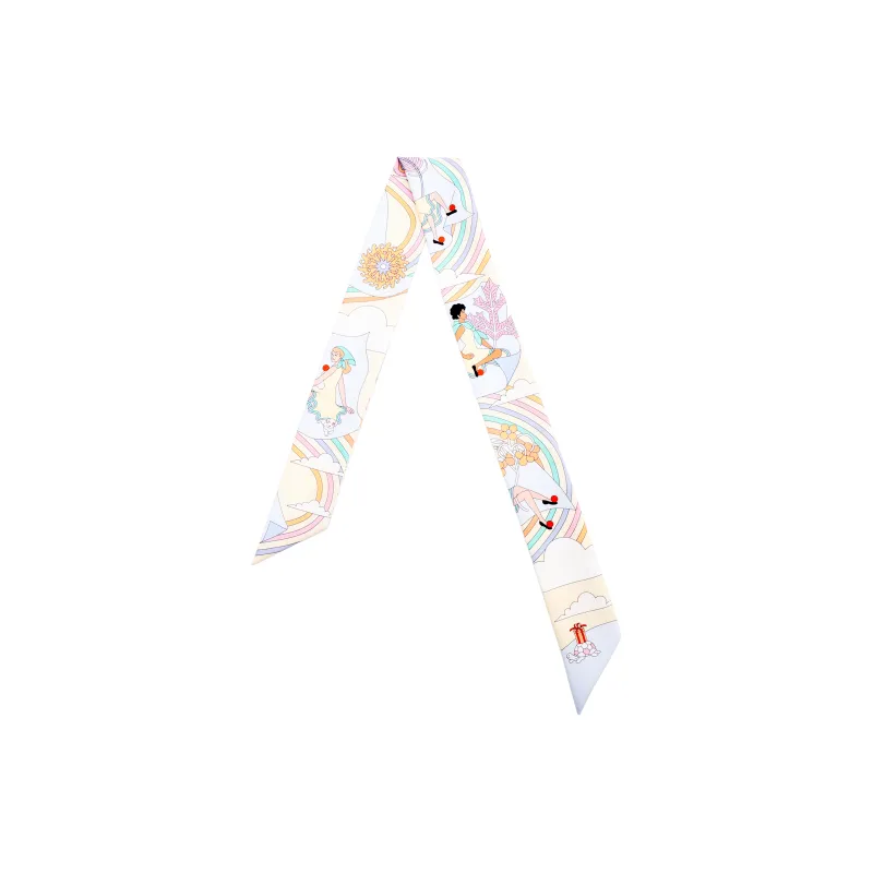 HERMES Carres Volants Twilly Silk Scarves Women's-0