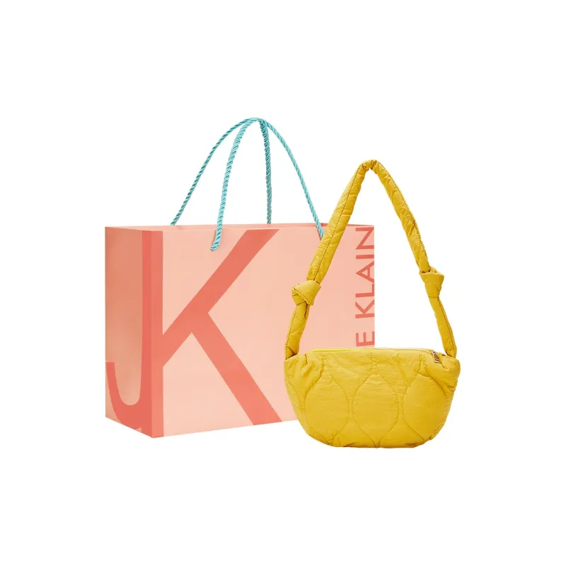 JANE KLAIN Cotton Dumpling Bag, Handbag, Shoulder Bag, Crossbody Bag Women's Black/Ecru/Yellow-6