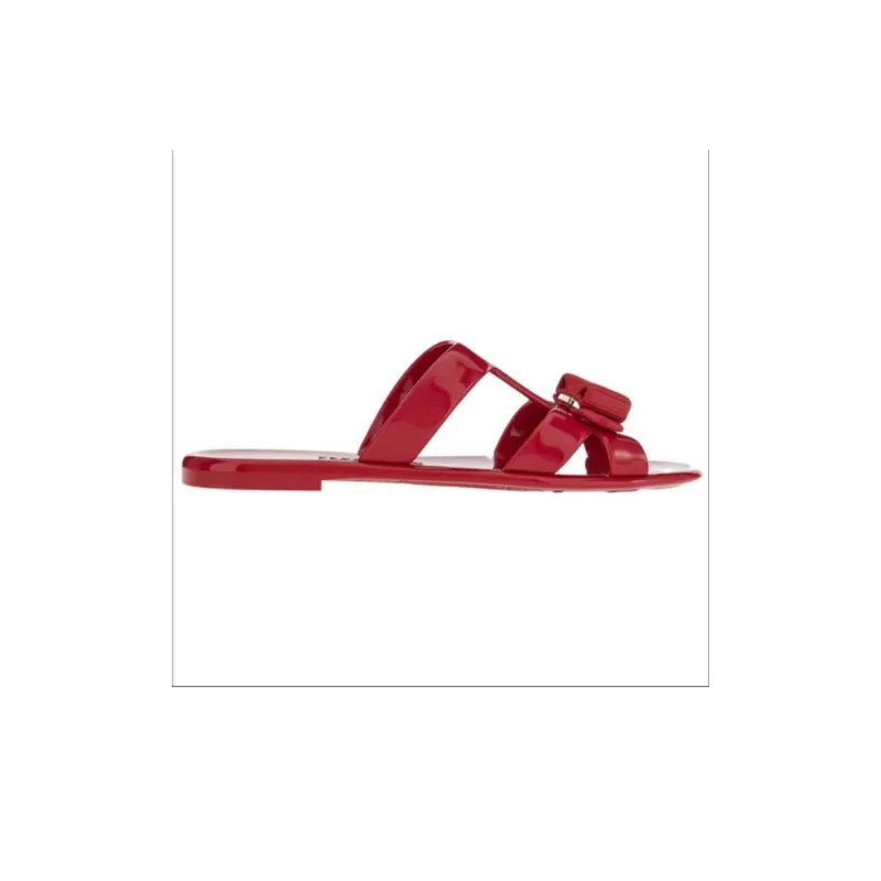 FERRAGAMO Jelly Odor Resistant Slide Slippers Women's Red-1