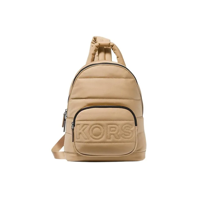 MICHAEL KORS Kent Recycled Nylon Mixed Artificial Leather Handbag Crossbody Bag Men's Camel-0