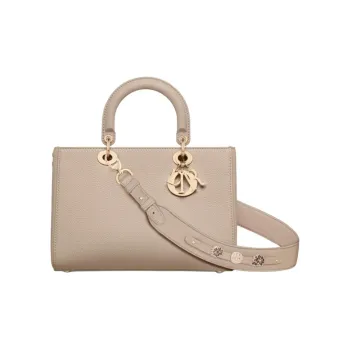 DIOR My ABCDior Cow Leather Shoulder Bag, Crossbody Bag, Handbag Medium Size Women's Rouge Beige