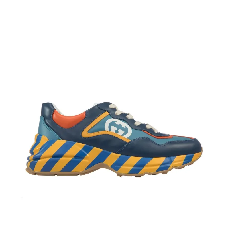 GUCCI Rhyton Cushioned Anti-Slip And Wear-Resistant Lightweight Low-Top Casual Shoes Men's Yellow-1