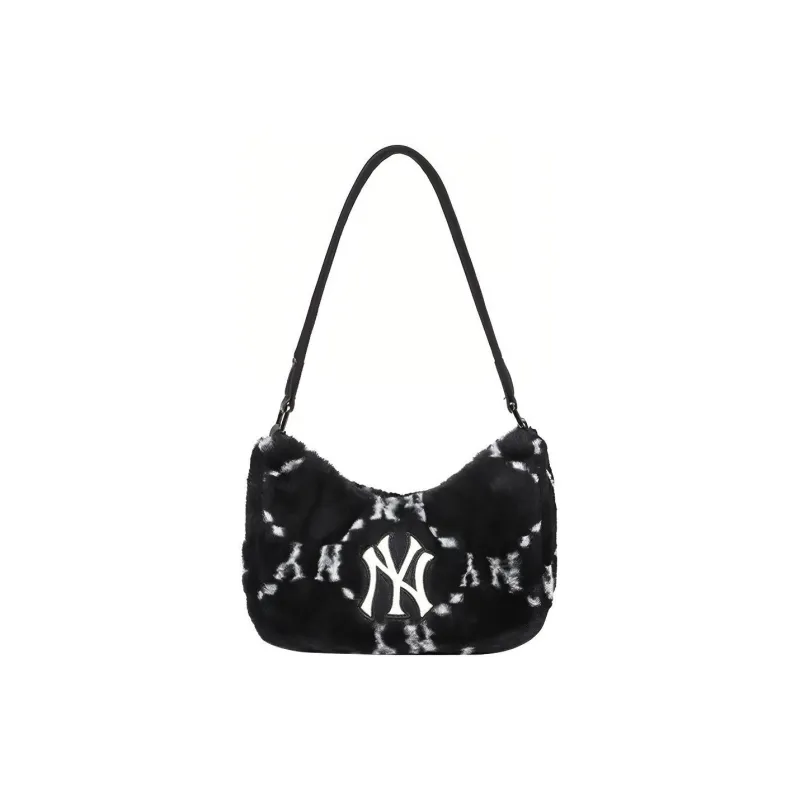 MLB Plush Shoulder Bag Handbags Shoulder Bags Unisex Black-0