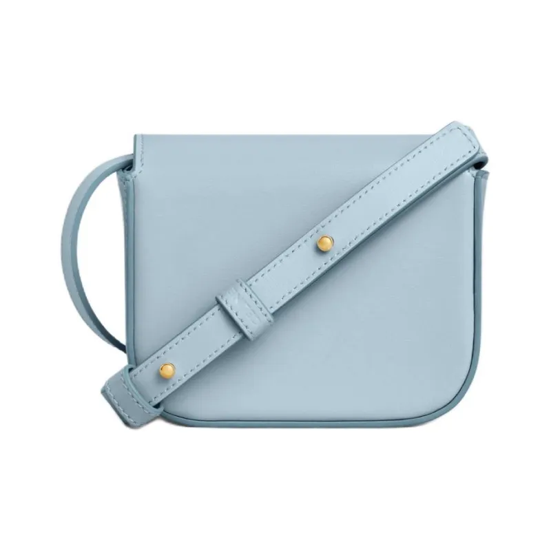 CELINE Triomphe Shiny Calfskin Shoulder Bag Crossbody Bag Mini Women's Light Blue-2