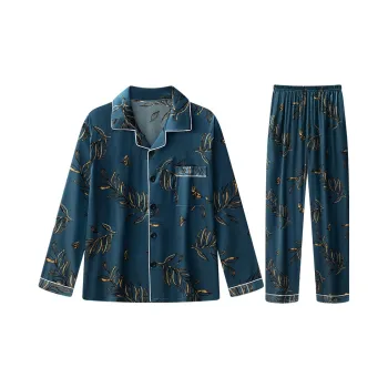Lan Miao Pajama Set Men's Navy Blue