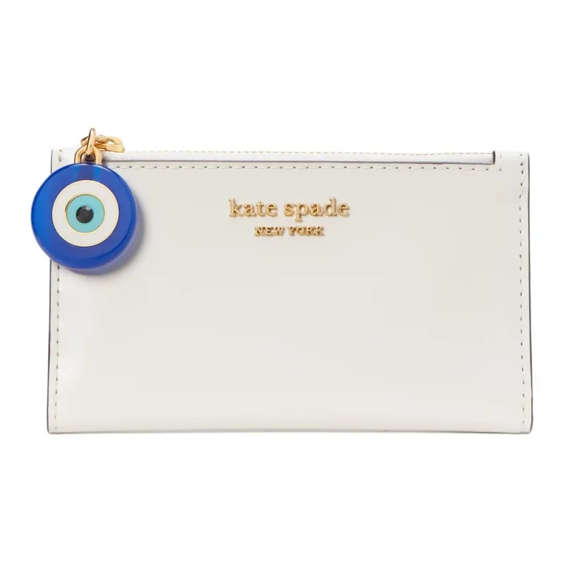 Kate Spade Spazzolato Leather Wallet Small Size Women's Sheepskin In Paper Color-0