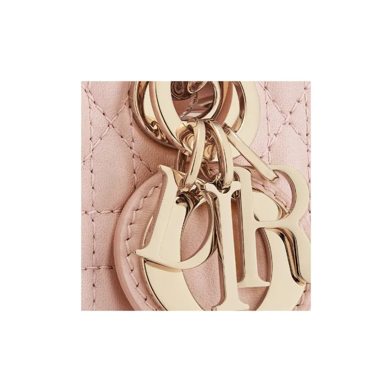 DIOR Lady D JOY Wicker Pattern Sheepskin Shoulder Bag, Crossbody Bag, Handbag Extra Mini Women's Rouge Pink-6