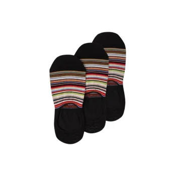 Paul Smith 'signature Stripe' Loafer Socks Three Pack No-Show Socks Unisex 3 Pack Black