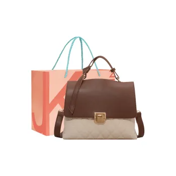 JANE KLAIN PU Commute Bag Portable One Shoulder Messenger Bag Crossbody Bag Small Size Women's Coffee/Black & Khaki
